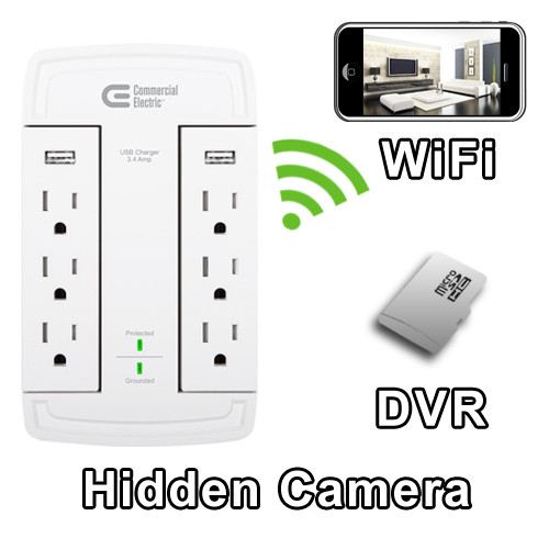 WiFi Outlet Multiplier Hidden Camera Spy Camera Nanny Camera