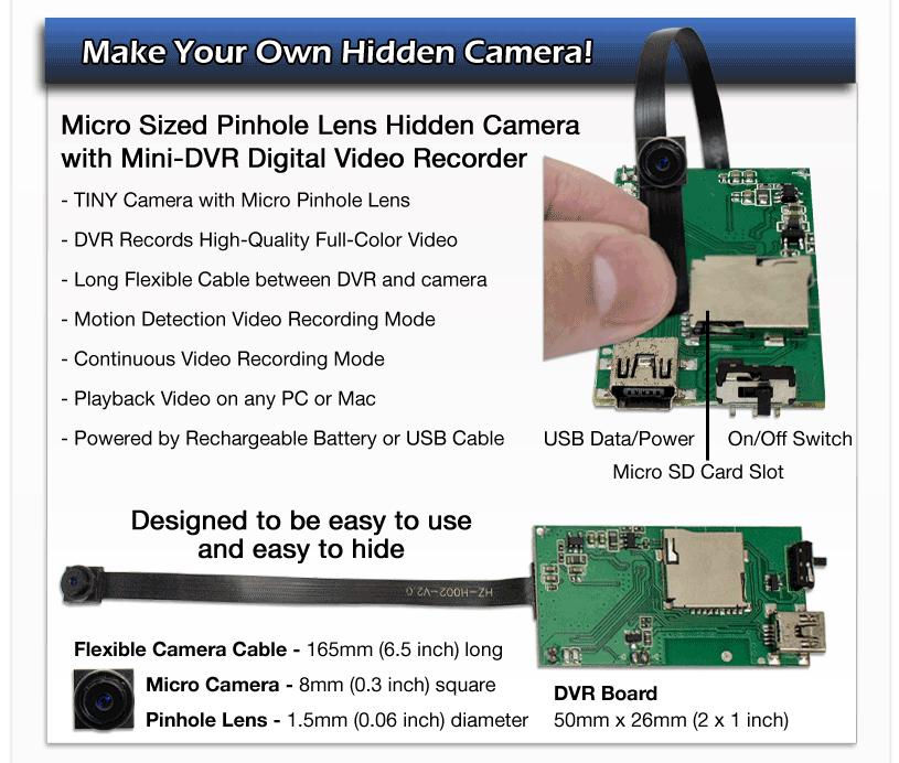 Spy Hidden Hook Pinhole Security Camera DVR Video Recorder Cam Motion Detector A 