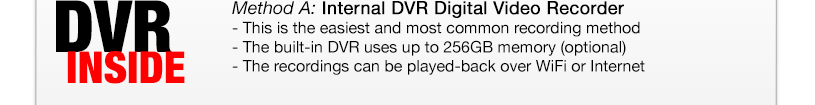 Method A: Internal DVR Digital Video Recorder This is the easiest recording method. 