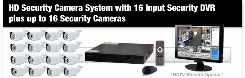 HD Security Camera System with 8 Input Security DVR plus up to 8 Security Cameras