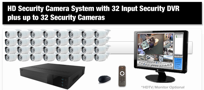 HD Security Camera System with 8 Input Security DVR plus up to 8 Security Cameras