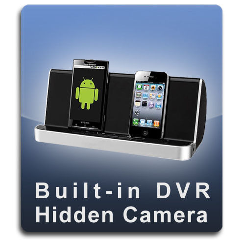 Bluetooth Speaker USB Charging Cell Phone Docking Station Hidden Camera Spy Camera Nanny Cam